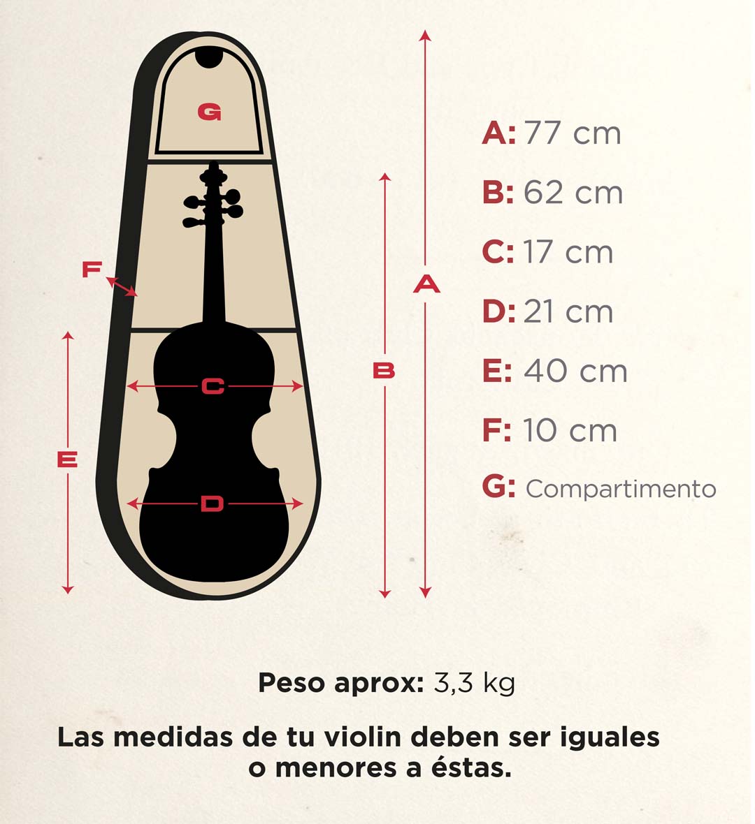 Estuche oval para violín